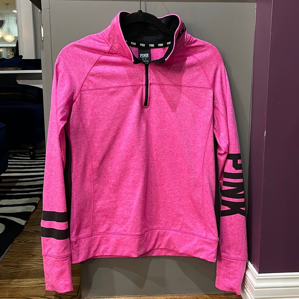 Victoria Secret Pink Brand. Quarter zip. Pink color. Size medium